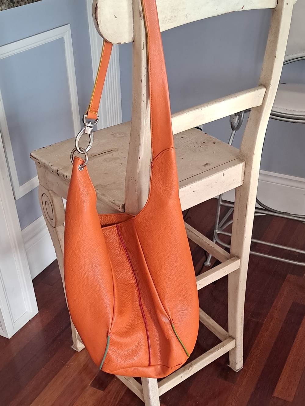 Mywalit Orange Leather Hobo Shoulder Bag